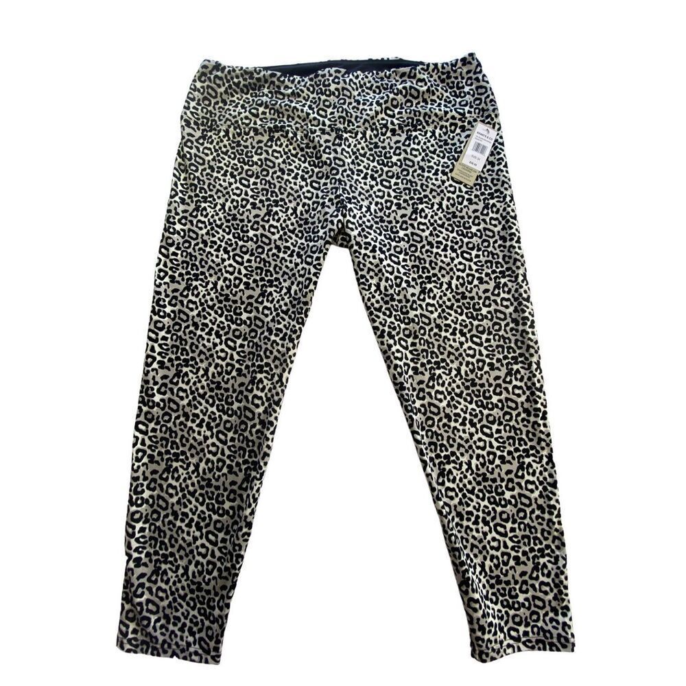 KHAKIS & CO WOMEN’S 3X Plus Suave Leopard Leggings - Black Multi Print